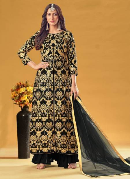 Black Colour EIRA EIRA 10 Heavy Wedding Wear Georgette Embroidered Salwar Suit Collection 1151
